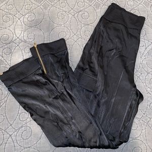 Bebe Satin Cargo Joggers, Size M, Black